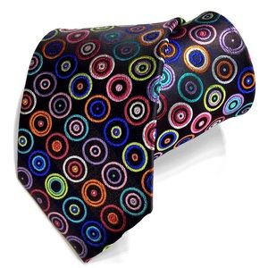 Black Circles Multi-color Lawrence Ivey Silk Tie